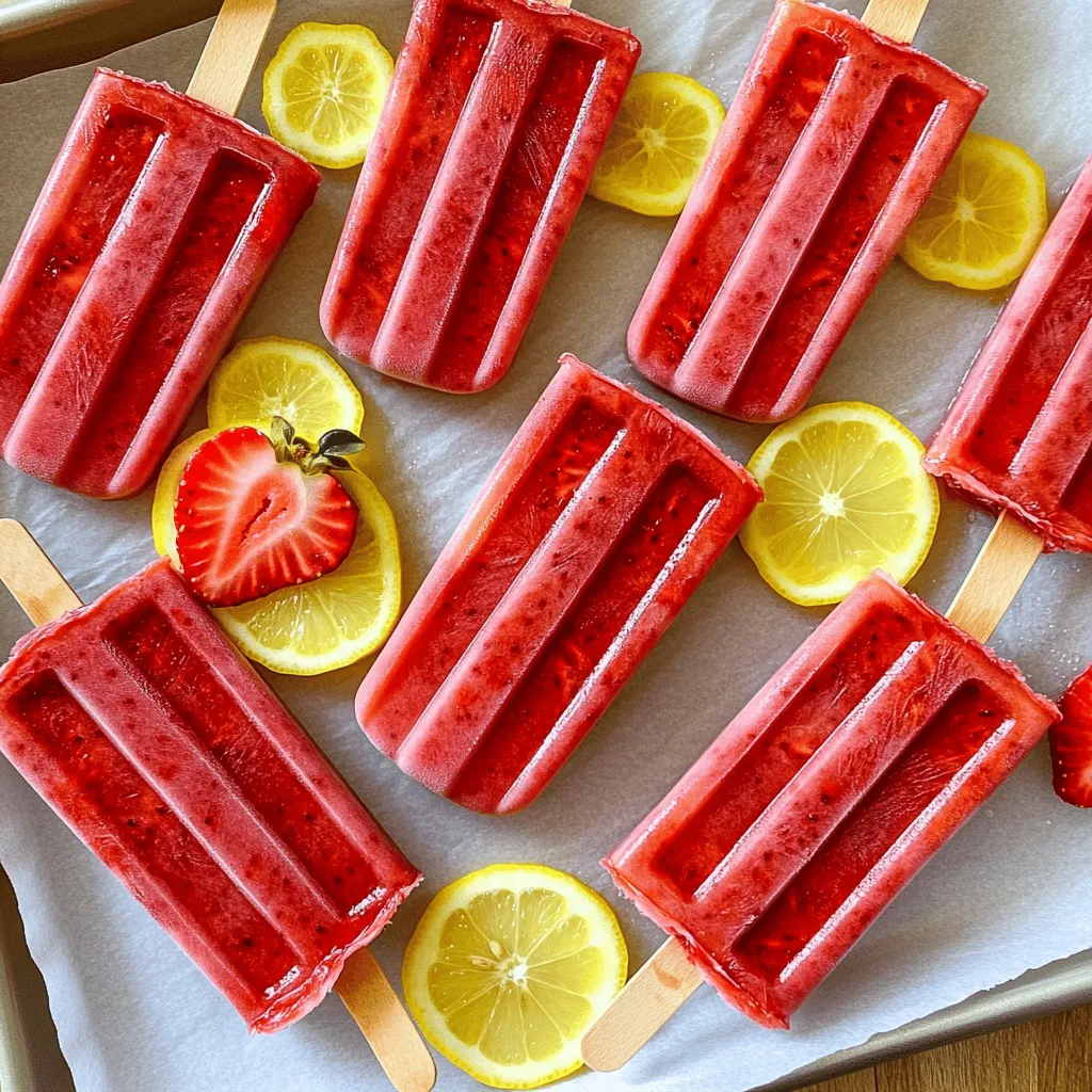 Fruchtige Strawberry Lemonade Popsicles für den Sommer