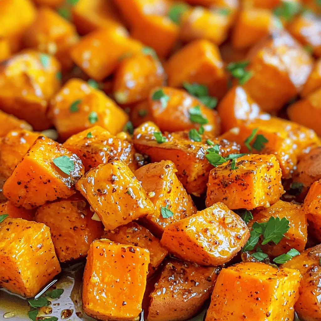 Knoblauchgeröstete Süßkartoffeln für jeden Anlass