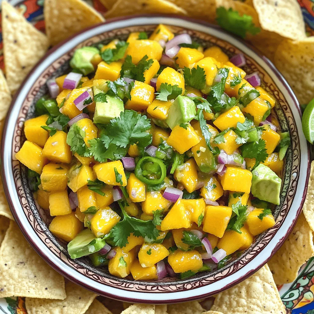 Spicy Mango Salsa mit Avocado Frisch und Lecker