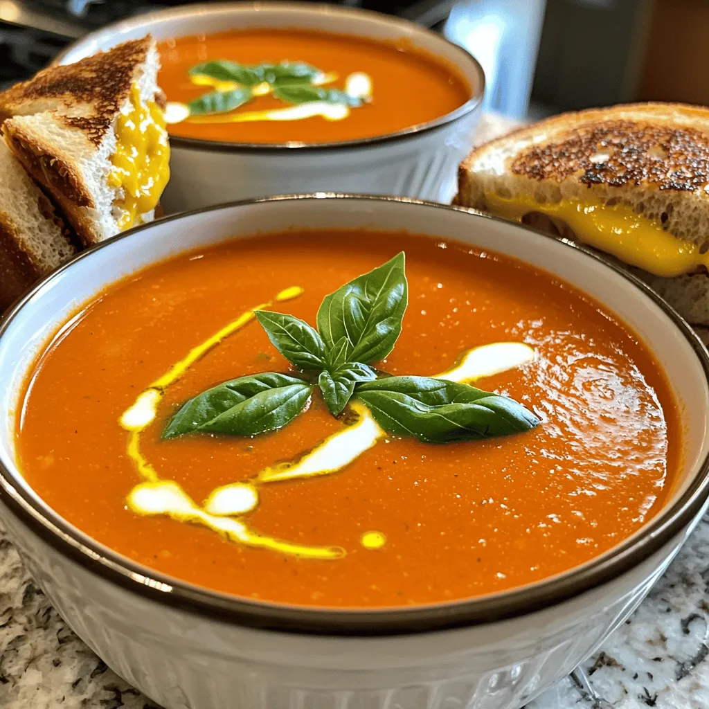 Cremige Tomaten-Basilikum-Suppe Einfache und Leckerei