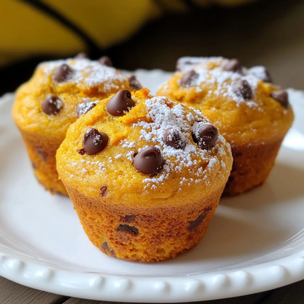 Schokoladenstückchen-Kürbis-Muffins Lecker und Einfach