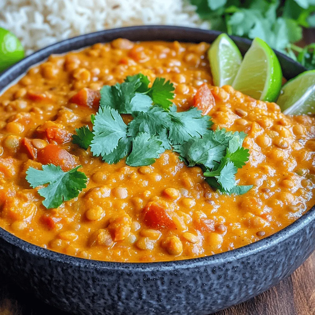 Cremiges Kokos-Linsen-Curry für den Slow Cooker