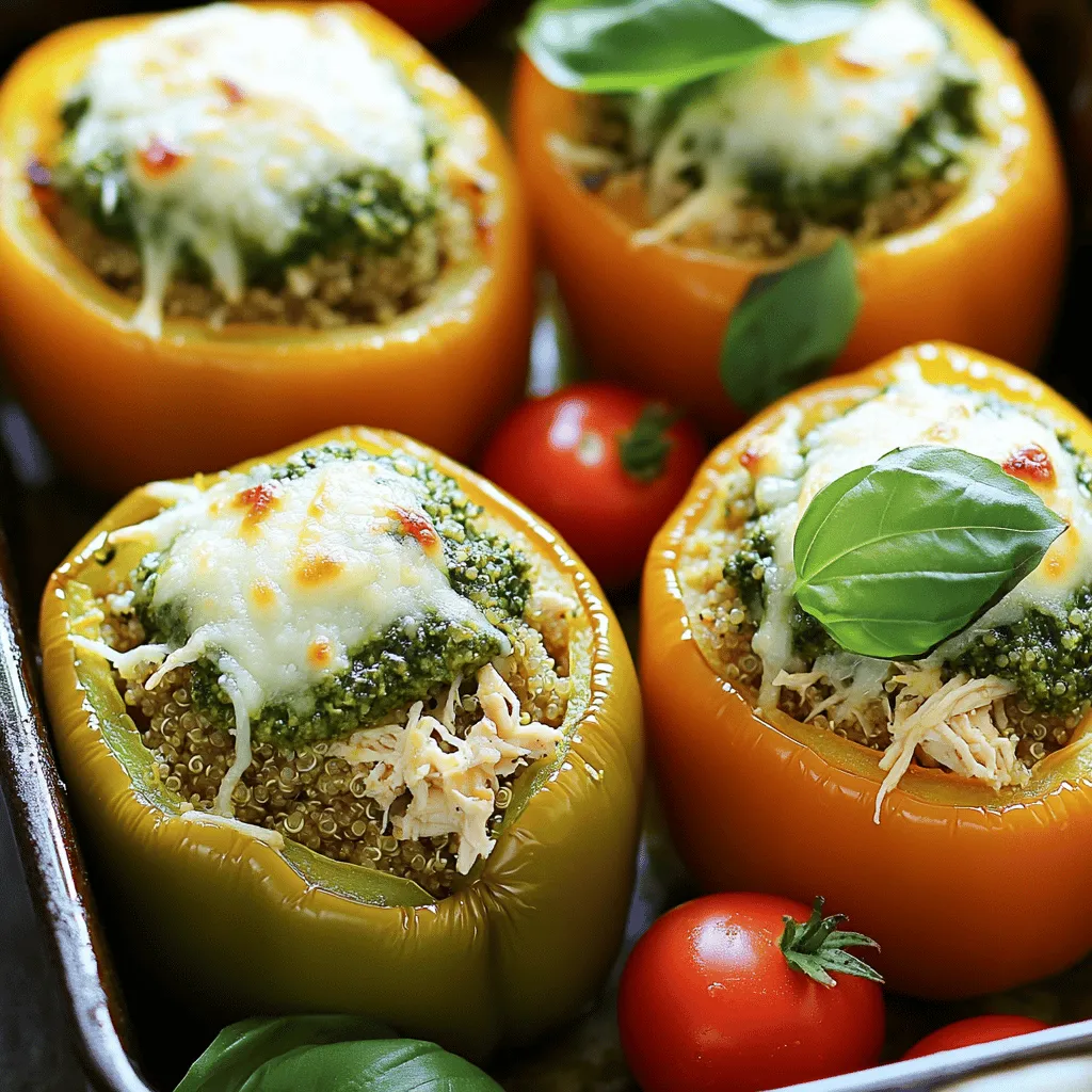 Pesto Chicken Stuffed Peppers Einfache und gesunde Mahlzeit