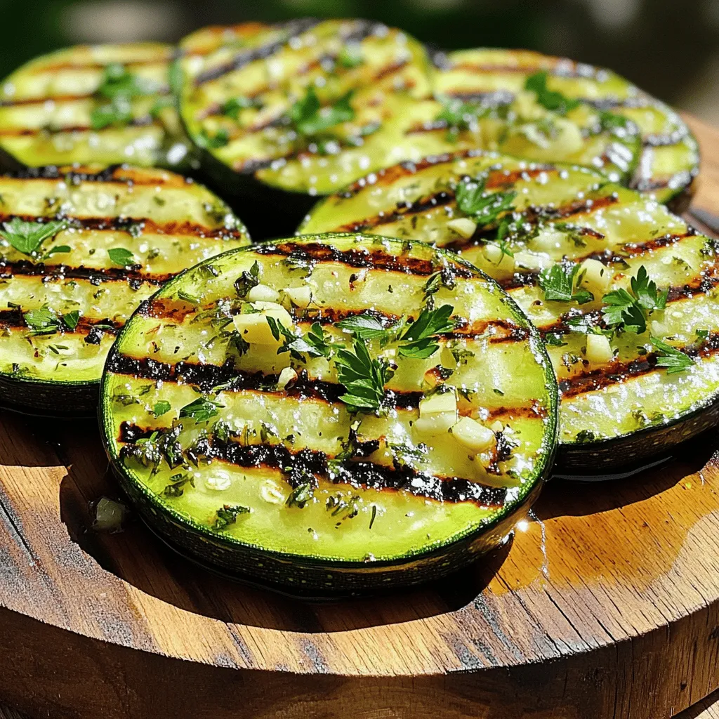 Zitronenkräuter gegrillte Zucchini frisch genießen