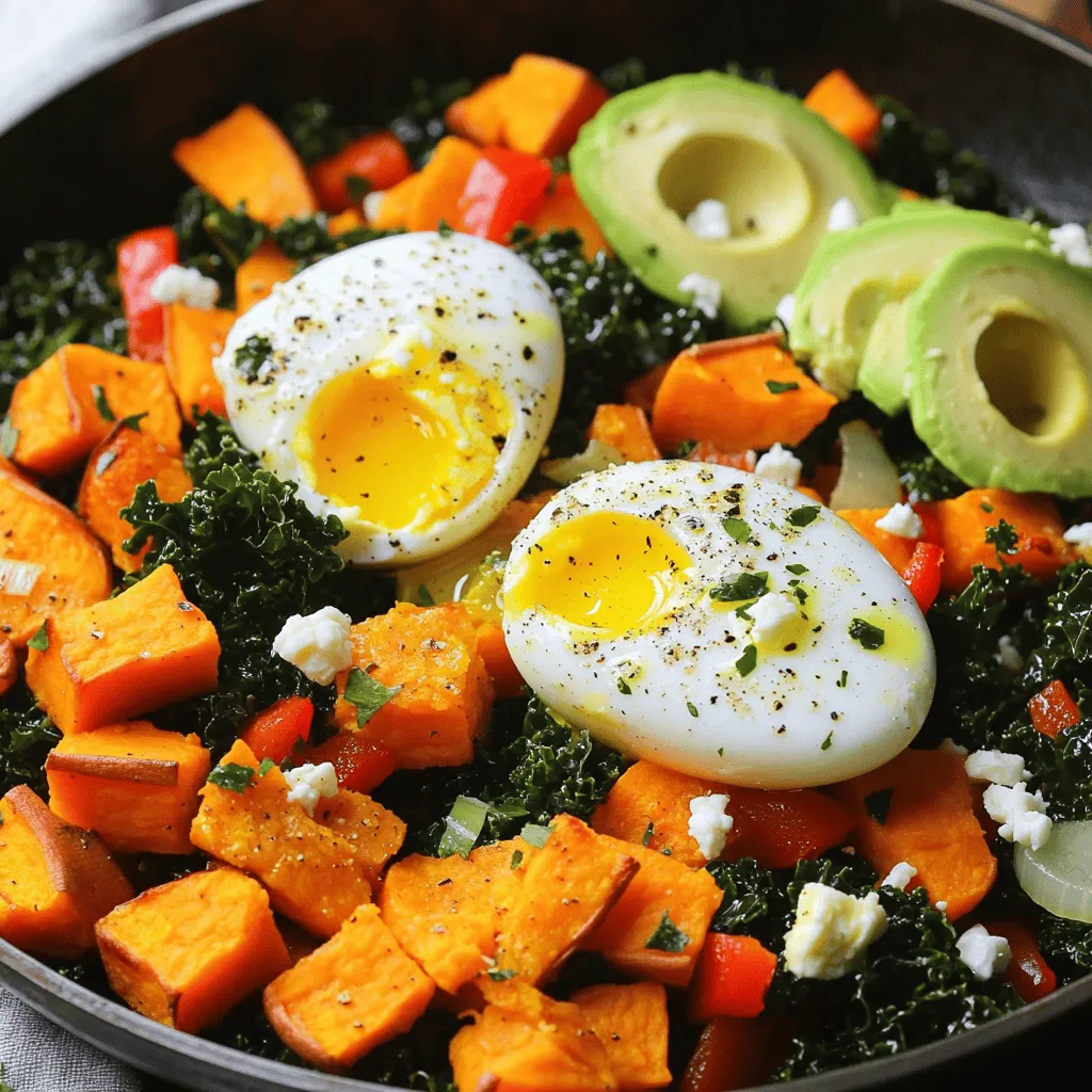 Sweet Potato Kale Breakfast Hash Herzhaftes Rezept