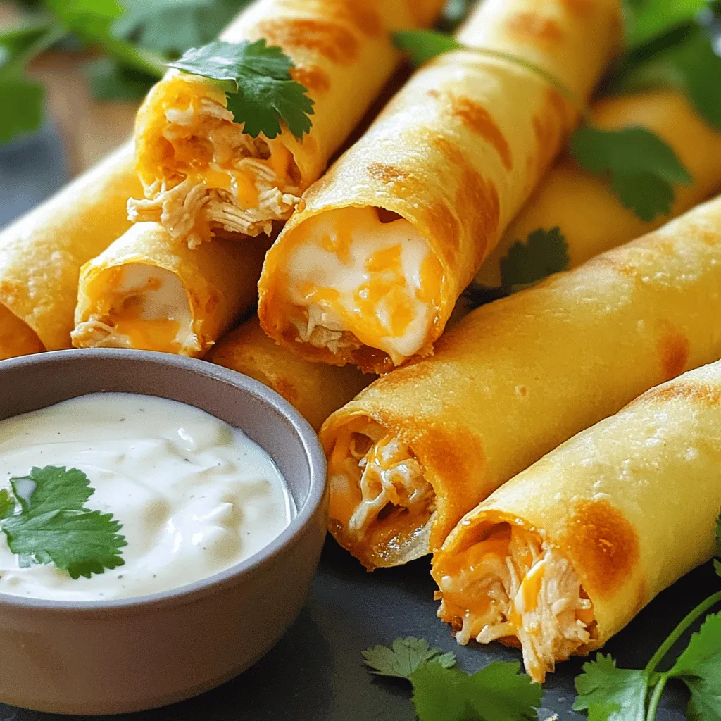 Knusprige Buffalo Chicken Taquitos Einfache Rezeptidee