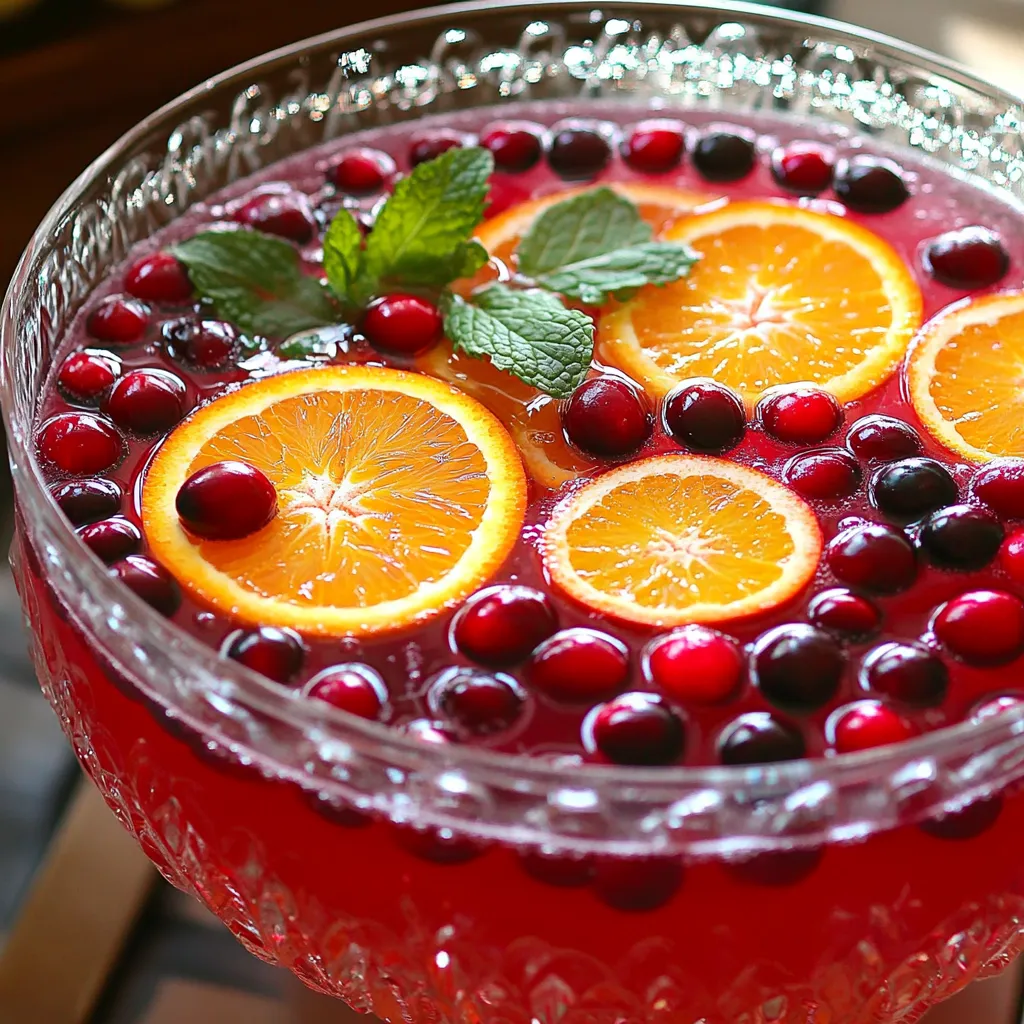 Spritziger Cranberry Orange Punch Fruchtige Erfrischung