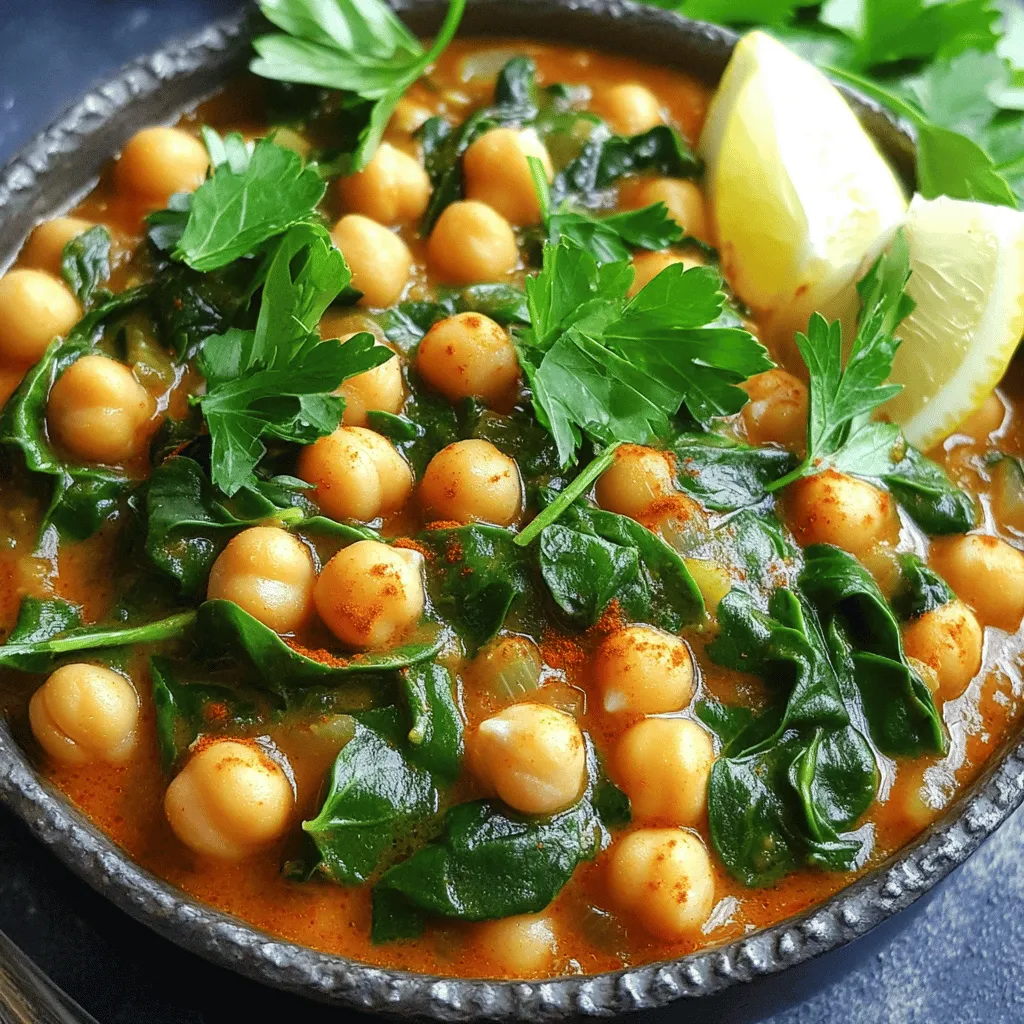 Kichererbsen und Spinat Eintopf Nahrhaft und Einfach