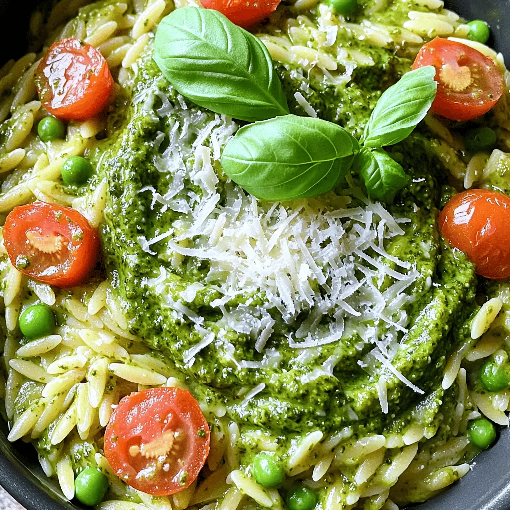 One-Pot Creamy Pesto Orzo Schnelles und köstliches Gericht