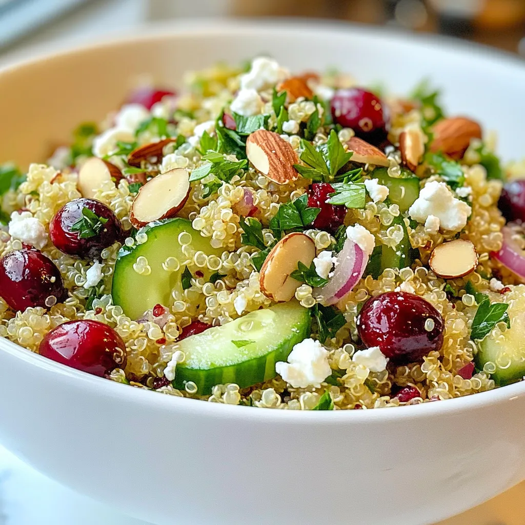 Cranberry Almond Quinoa Salad Gesund und Einfach Zubereiten