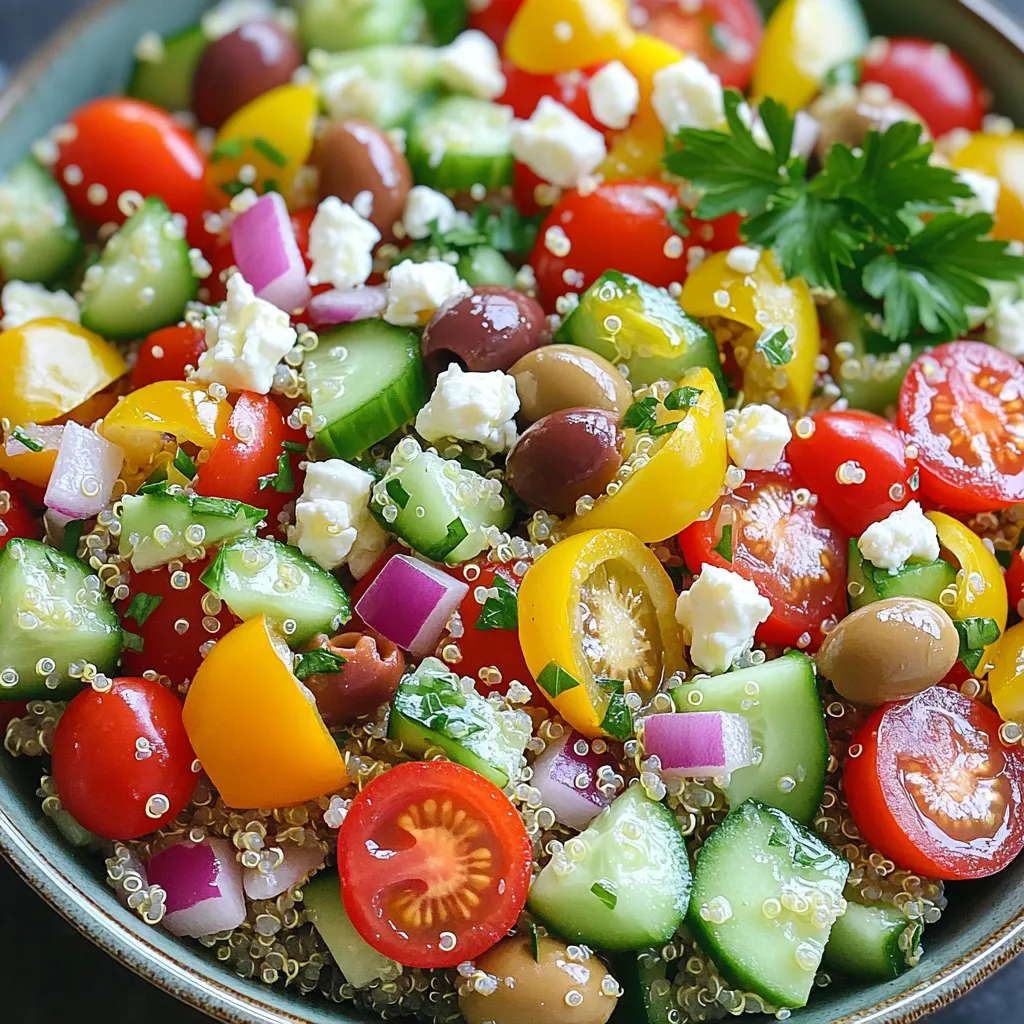 Mediterraner Quinoa-Salat mit Feta Kraftvoll genießen