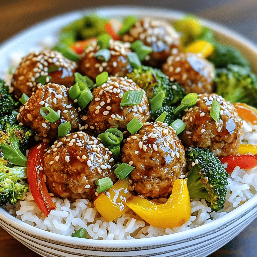 Teriyaki Meatball Bowls Sheet Pan Einfaches Rezept