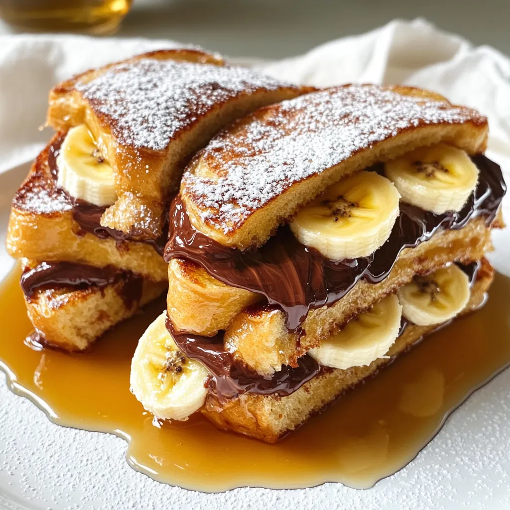 Leckeres Banana Nutella Stuffed French Toast Rezept