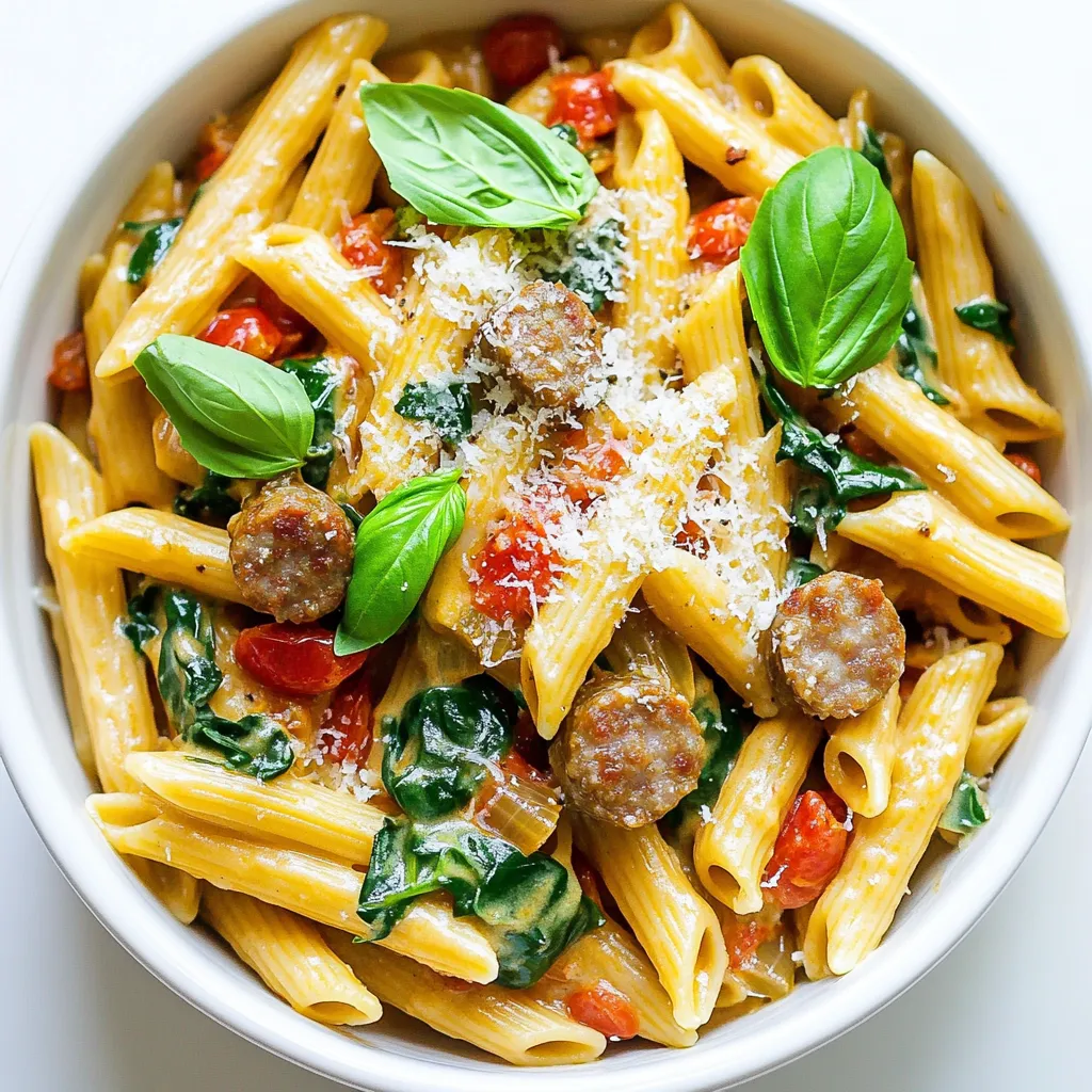 Slow Cooker Creamy Tuscan Sausage Pasta Genuss