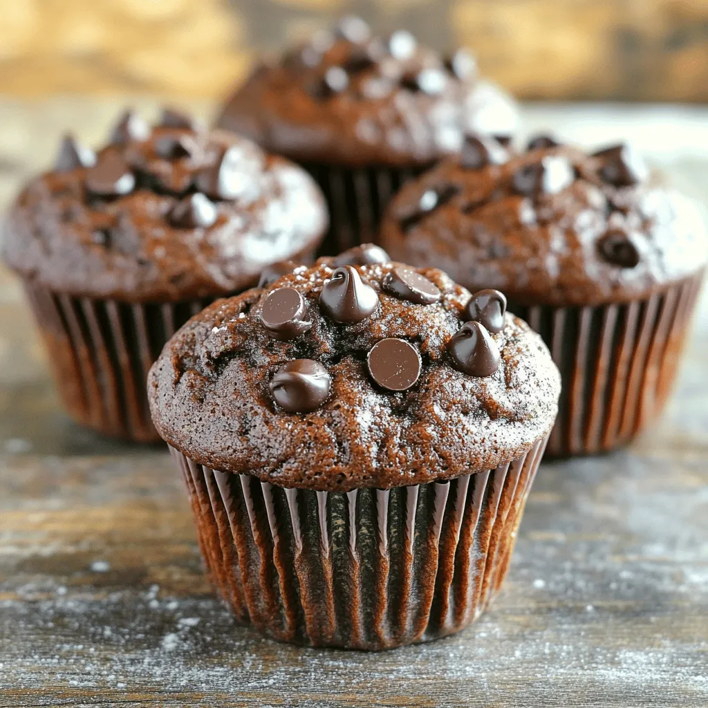 Doppelt schokoladige Zucchini Muffins für Genuss