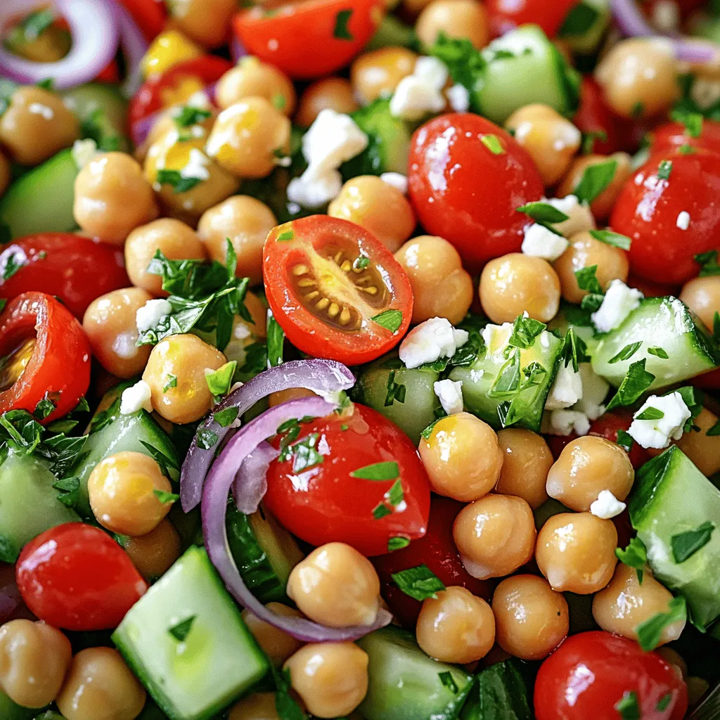 Mediterranean Chickpea Salad Frisch und Einfache Rezept