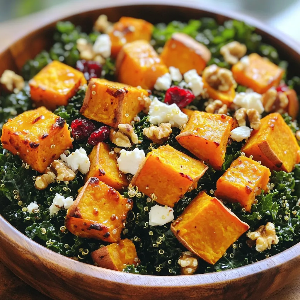 Roasted Sweet Potato Kale Salad Nährstoffreiche Mahlzeit