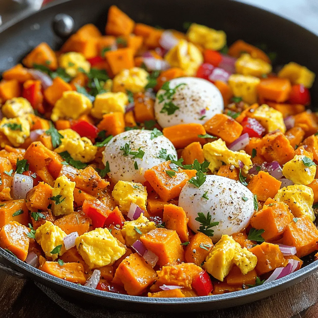 Köstlicher Süßkartoffel-Hash mit Eiern Rezept
