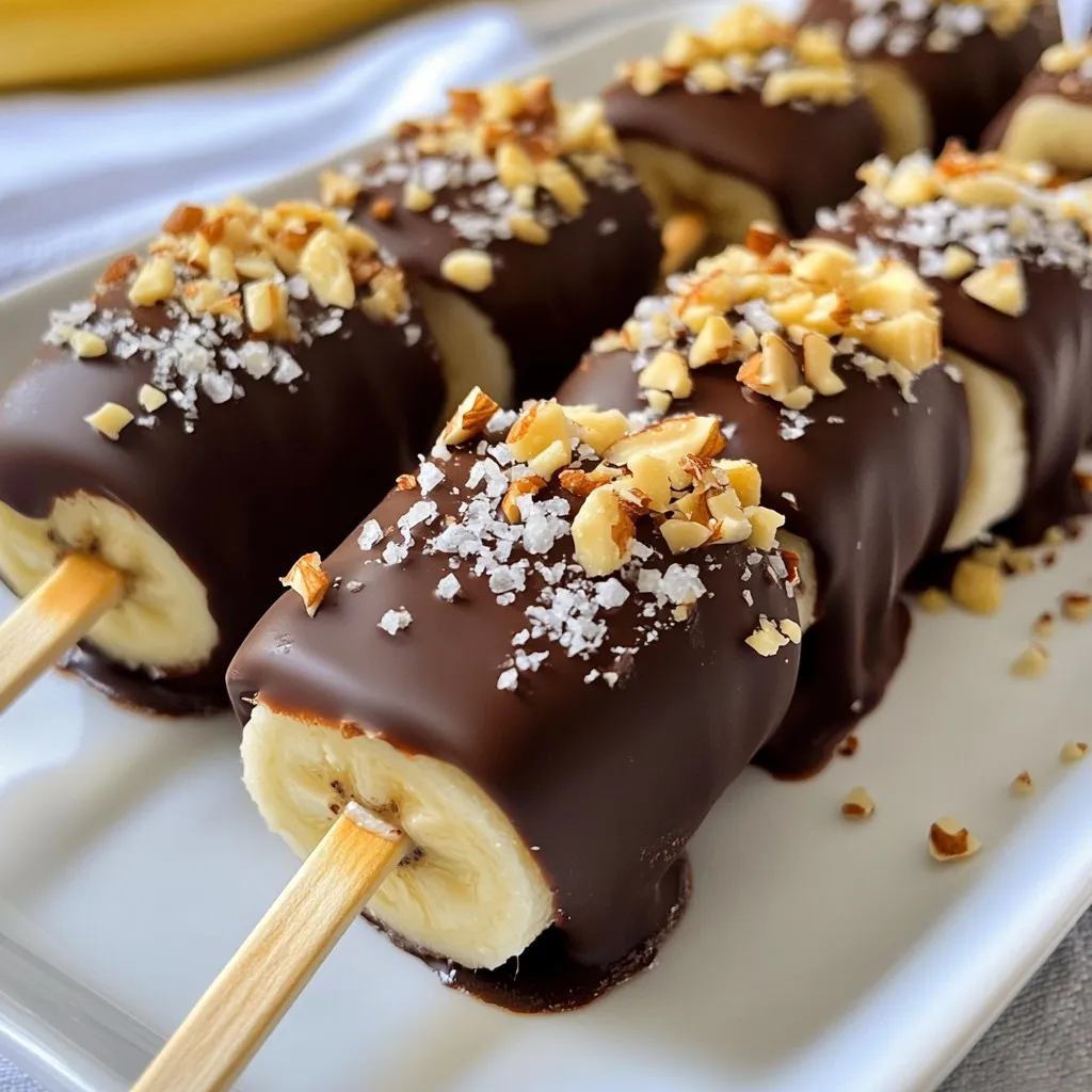 Schokoladenüberzogene Bananenlutscher einfache Anleitung