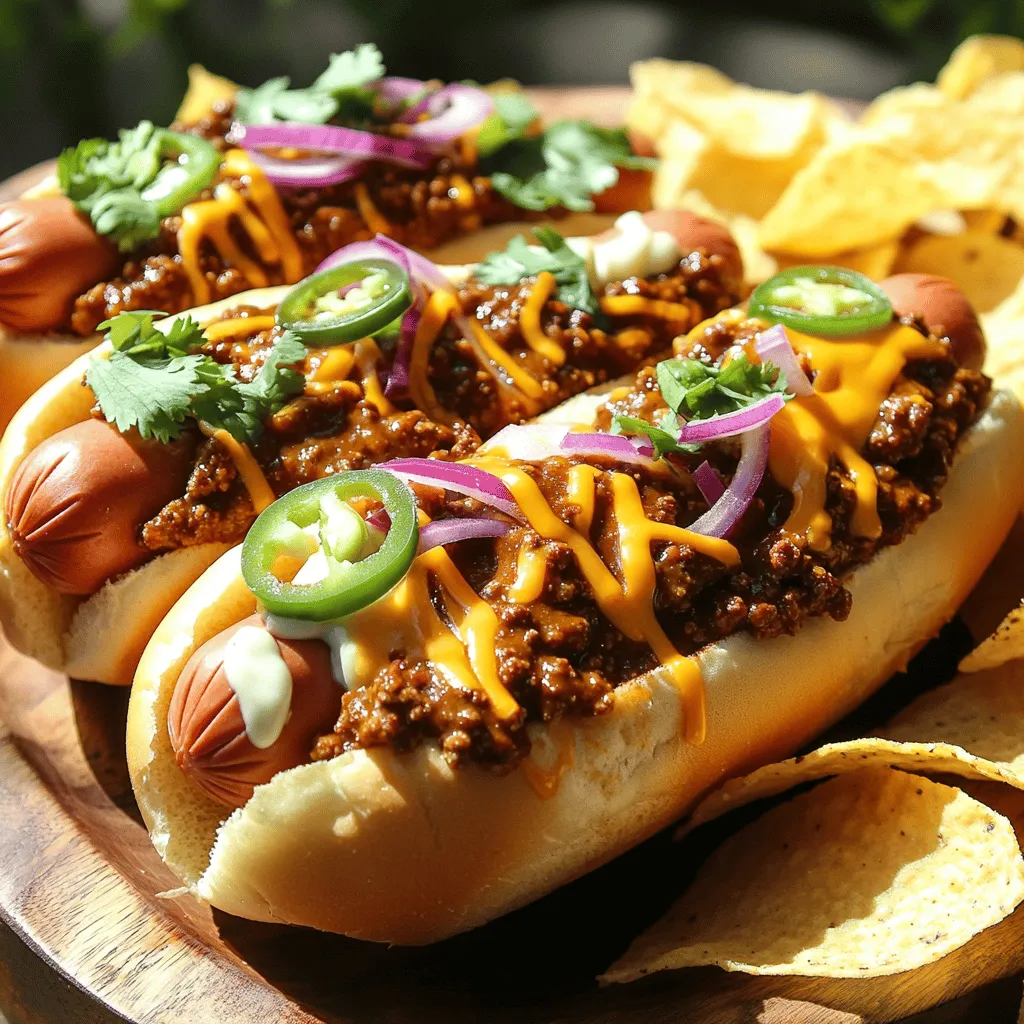 Ein Chili Dog ist ein Hot Dog, der mit Chili und anderen Toppings belegt wird. Es ist ein einfaches, aber sehr schmackhaftes Gericht. Man nimmt einen Hot Dog und steckt ihn in ein Brötchen. Dann kommt eine Portion Chili darüber. Oft fügt man Käse und Zwiebeln hinzu. Einige Leute mögen es auch scharf und verwenden Jalapeños.