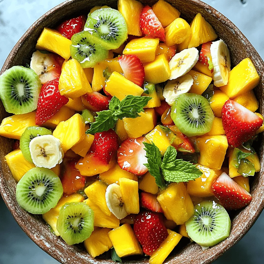 Tropischer Obstsalat mit Limette Frisch und Gesund