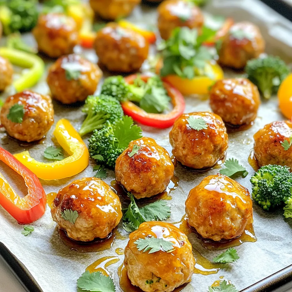 Sheet-Pan Honey Garlic Chicken Meatballs Einfach Lecker