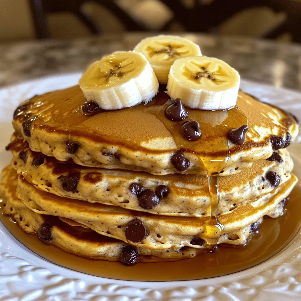 Banana Chocolate Chip Pancakes Einfache und leckere Idee