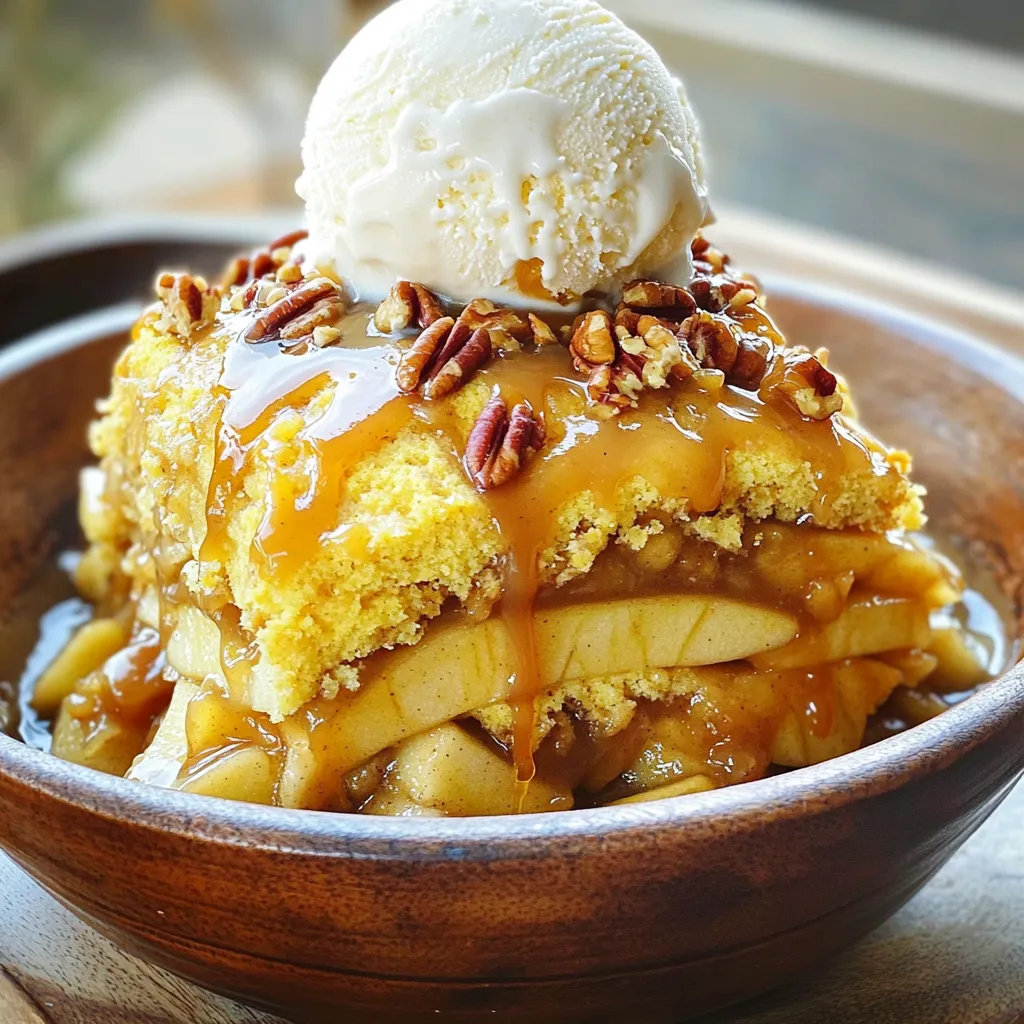 Slow Cooker Caramel Apple Dump Cake Einfache Leckerei