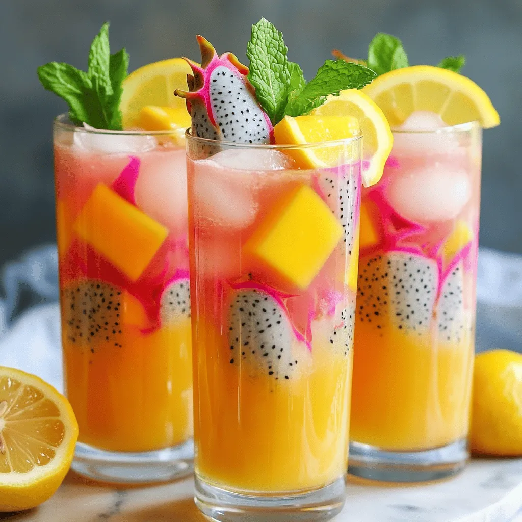 Mango Dragon Fruit Lemonade Erfrischend und Einfach