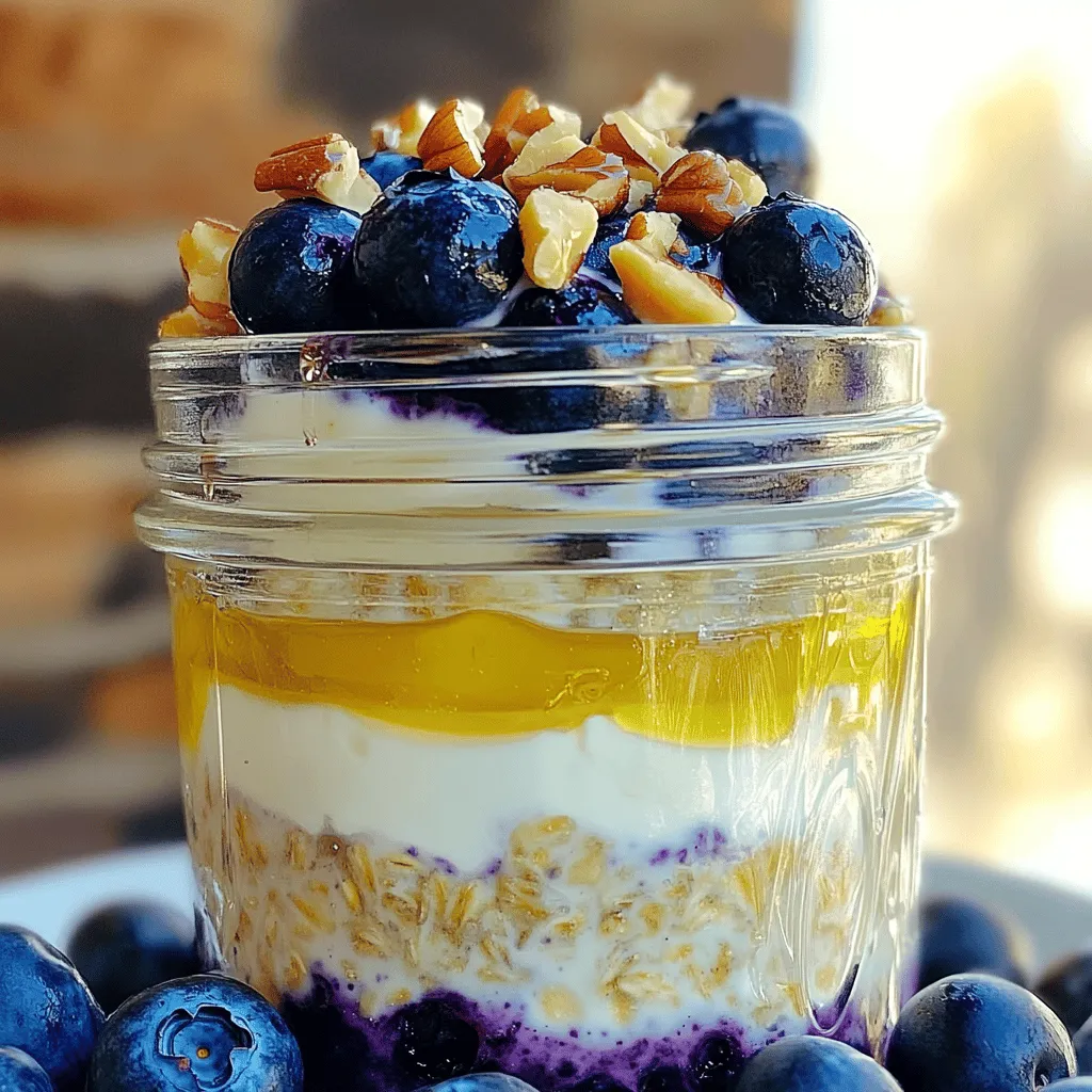 Blaubeer Käsekuchen Overnight Oats Einfaches Rezept