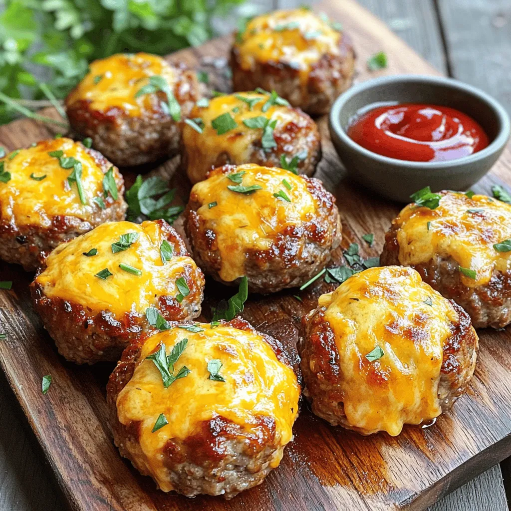 Für die Cheddar-Stuffed Meatloaf Morsels benötigst du einige einfache Zutaten. Du brauchst 500 g Rinderhackfleisch, 100 g gewürfelten Cheddar-Käse und eine kleine Zwiebel. Knoblauch, Paniermehl, Milch und ein großes Ei sind ebenfalls wichtig. Ketchup, Worcestershire-Sauce und italienische Gewürze runden die Mischung ab. Salz und Pfeffer nach Geschmack sorgen für das gewisse Etwas.