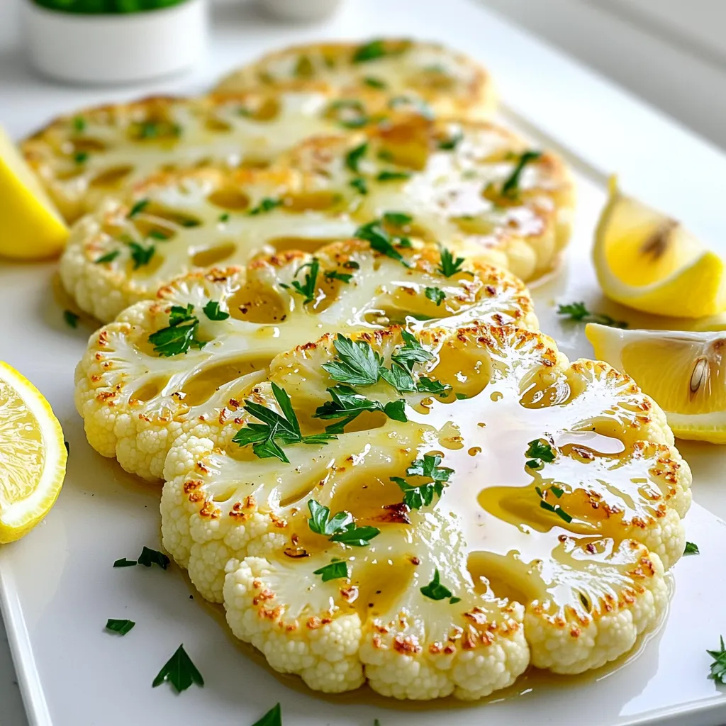 Lemon Garlic Roasted Cauliflower Steaks Einfaches Rezept