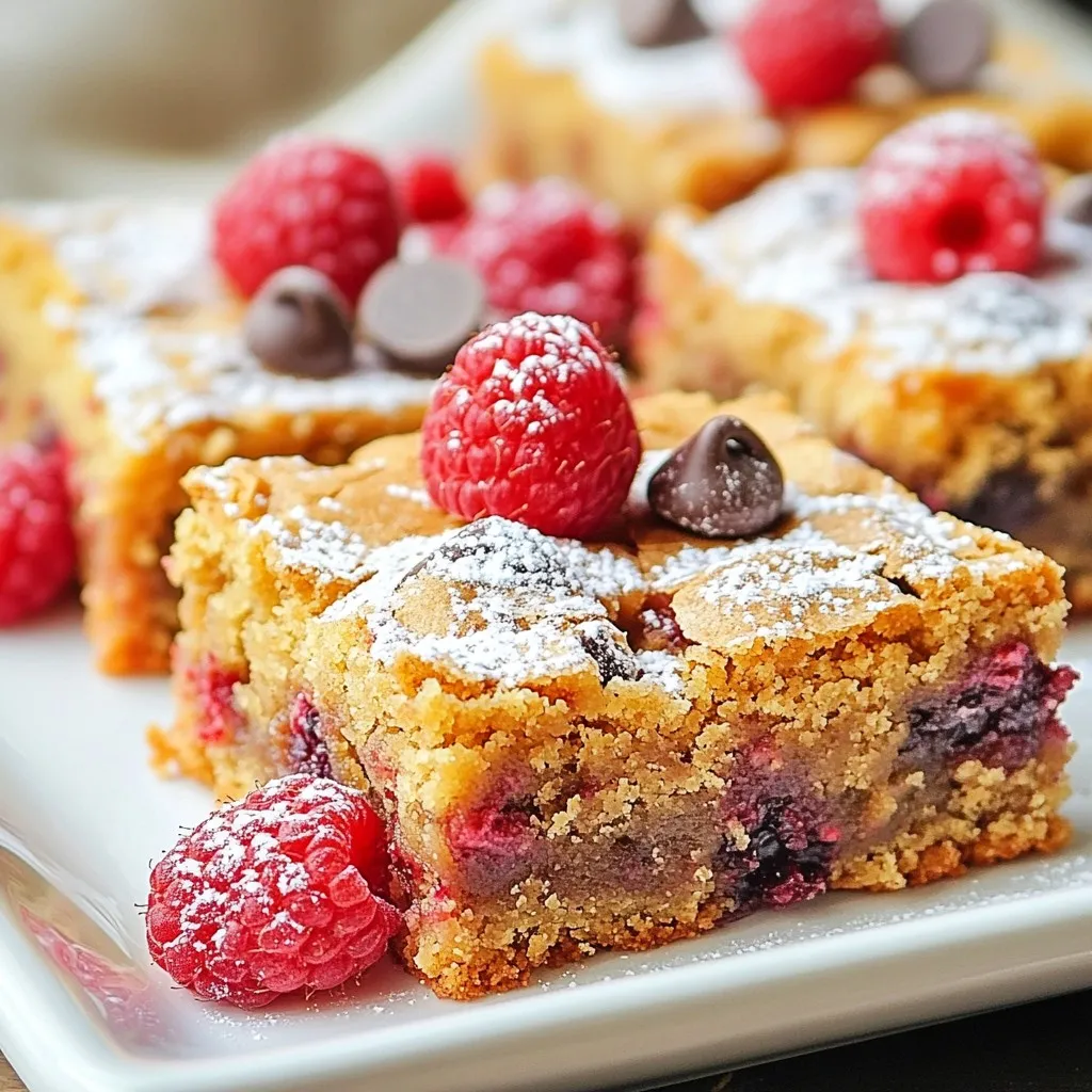 Raspberry Chocolate Chip Blondies Zufriedenheit Garantiert
