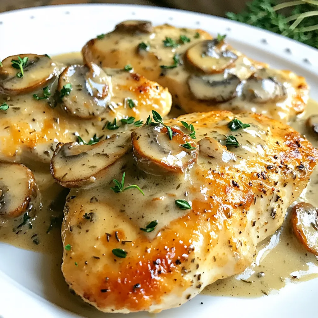 Creamy Mushroom Thyme Chicken Einfaches Rezept