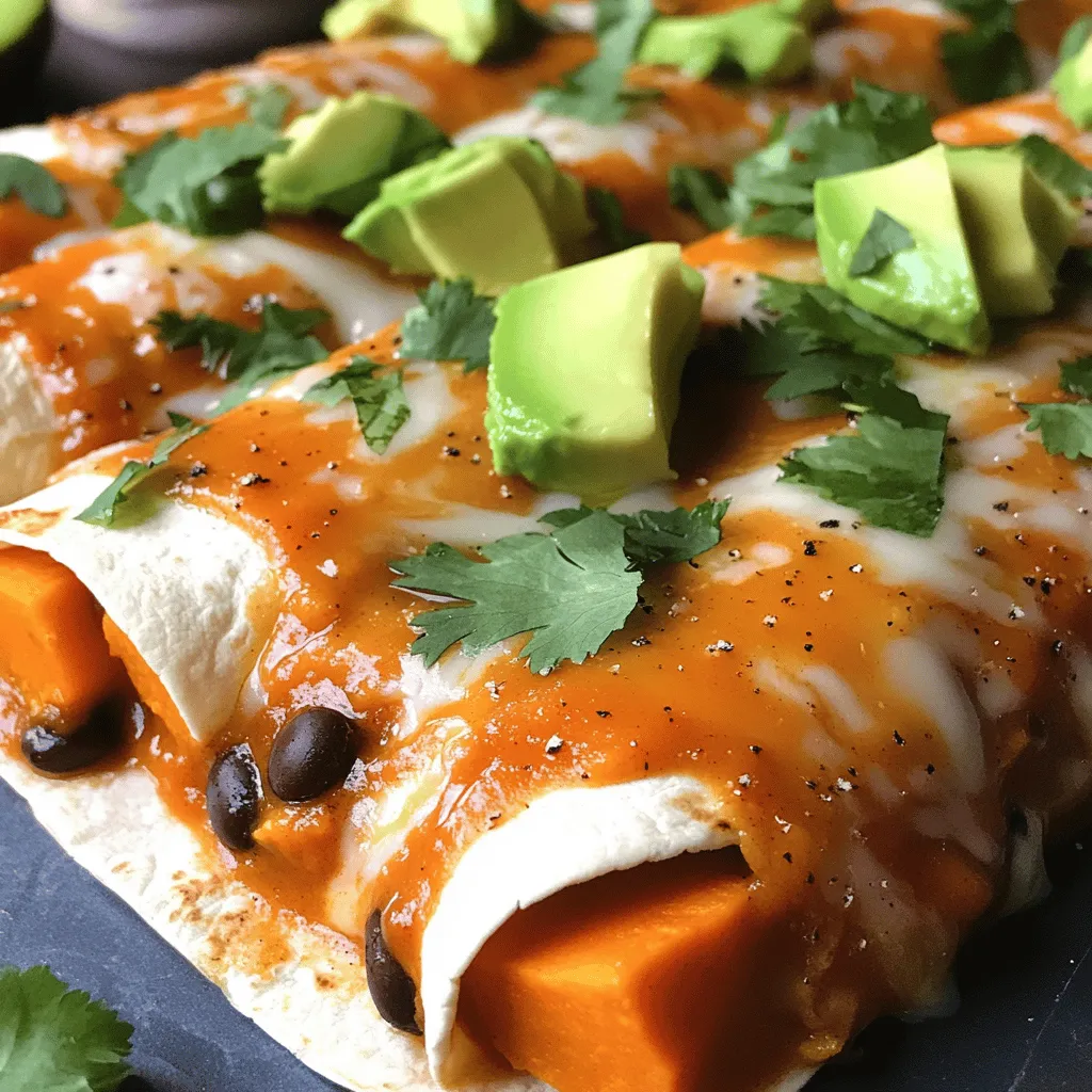 Sweet Potato and Black Bean Enchiladas Schmackhafte Wahl