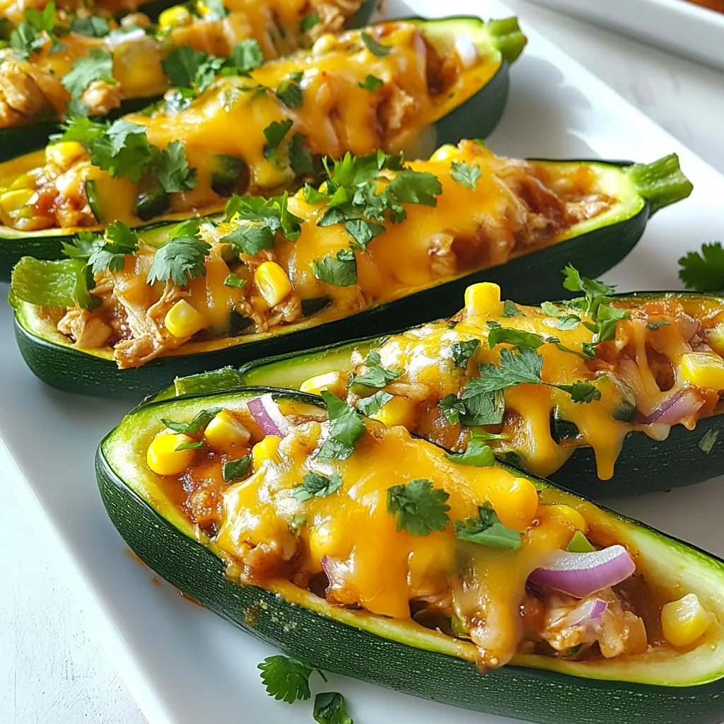 BBQ Chicken Zucchini Boats Einfache und Leckereien