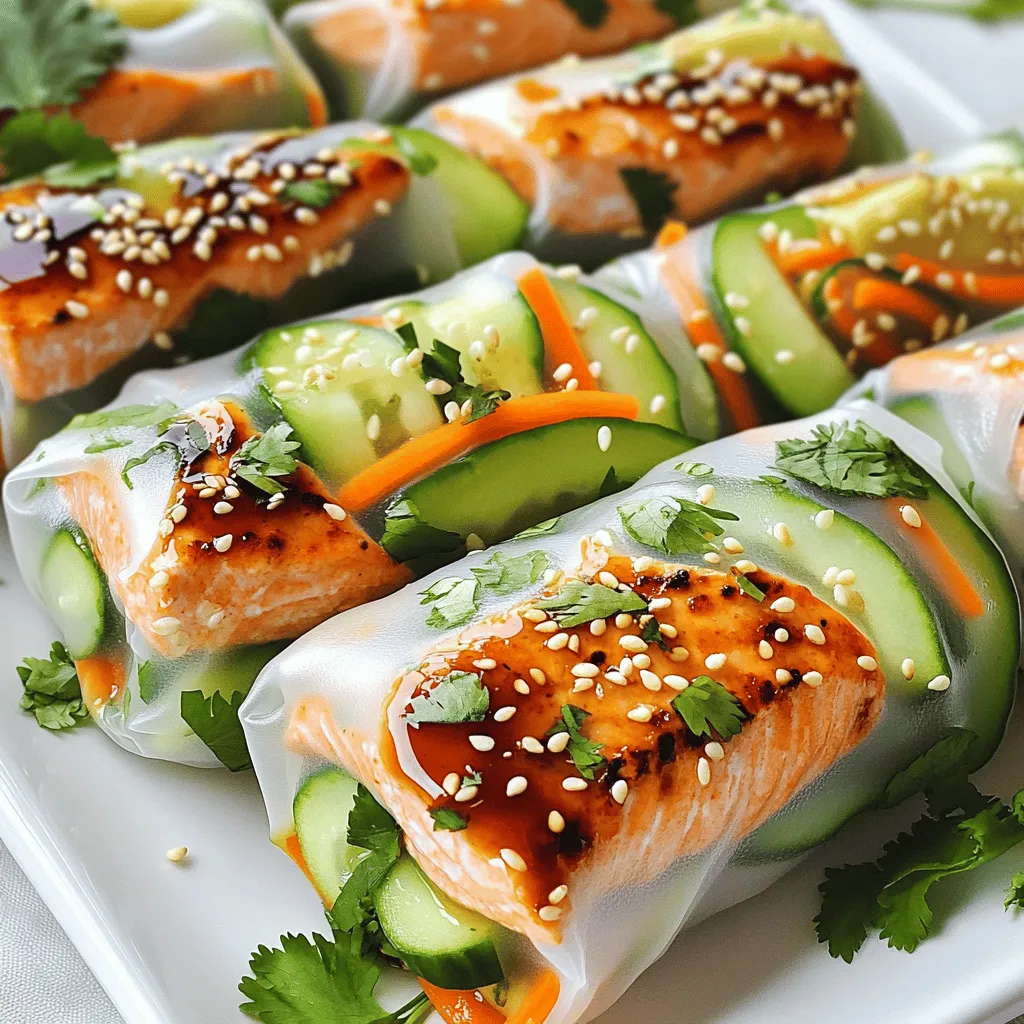Teriyaki Salmon Rice Paper Rolls Schnelle und gesunde Snacks