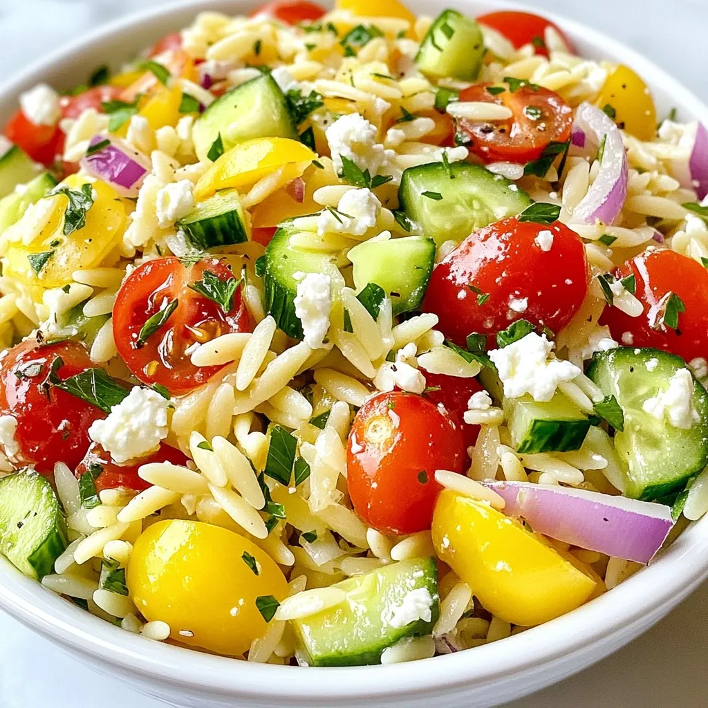 Lemon Garlic Orzo Salad Frisch und Gesund Genießen