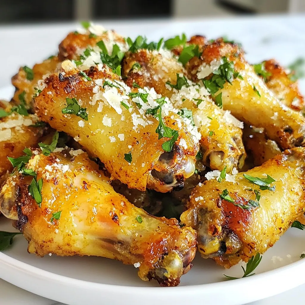 Köstliche Air Fryer Garlic Parmesan Wings Rezept