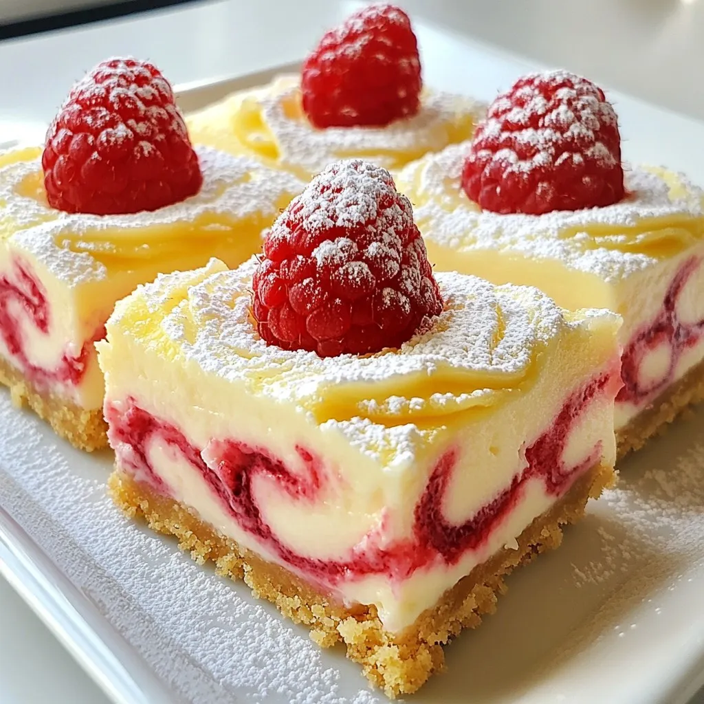 Himbeer-Zitronen-Käsekuchen-Riegel Frisch und Lecker