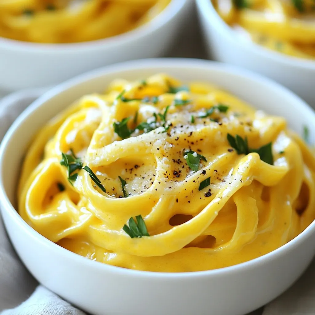 Cremige Kürbis Alfredo Pasta Einfaches Rezept