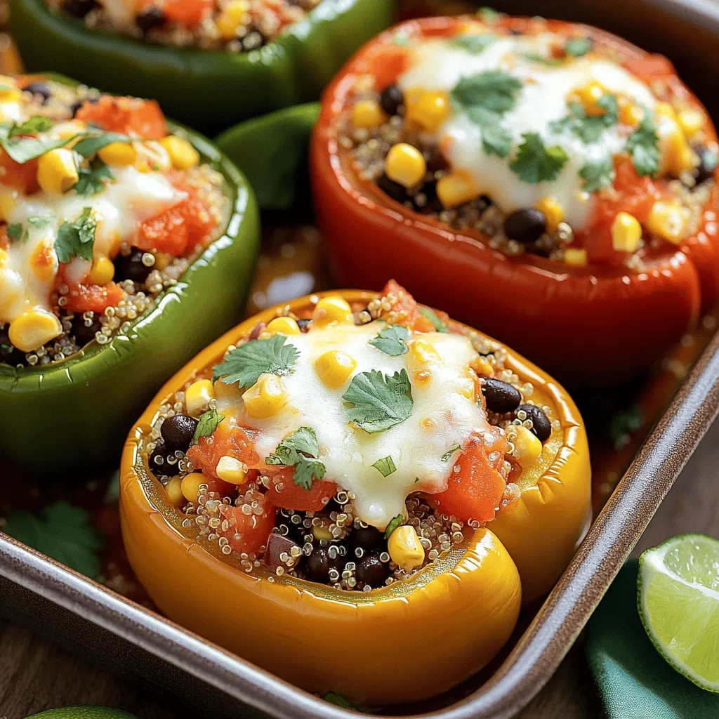 Quinoa gefüllte Paprika nahrhafte und leichte Mahlzeit