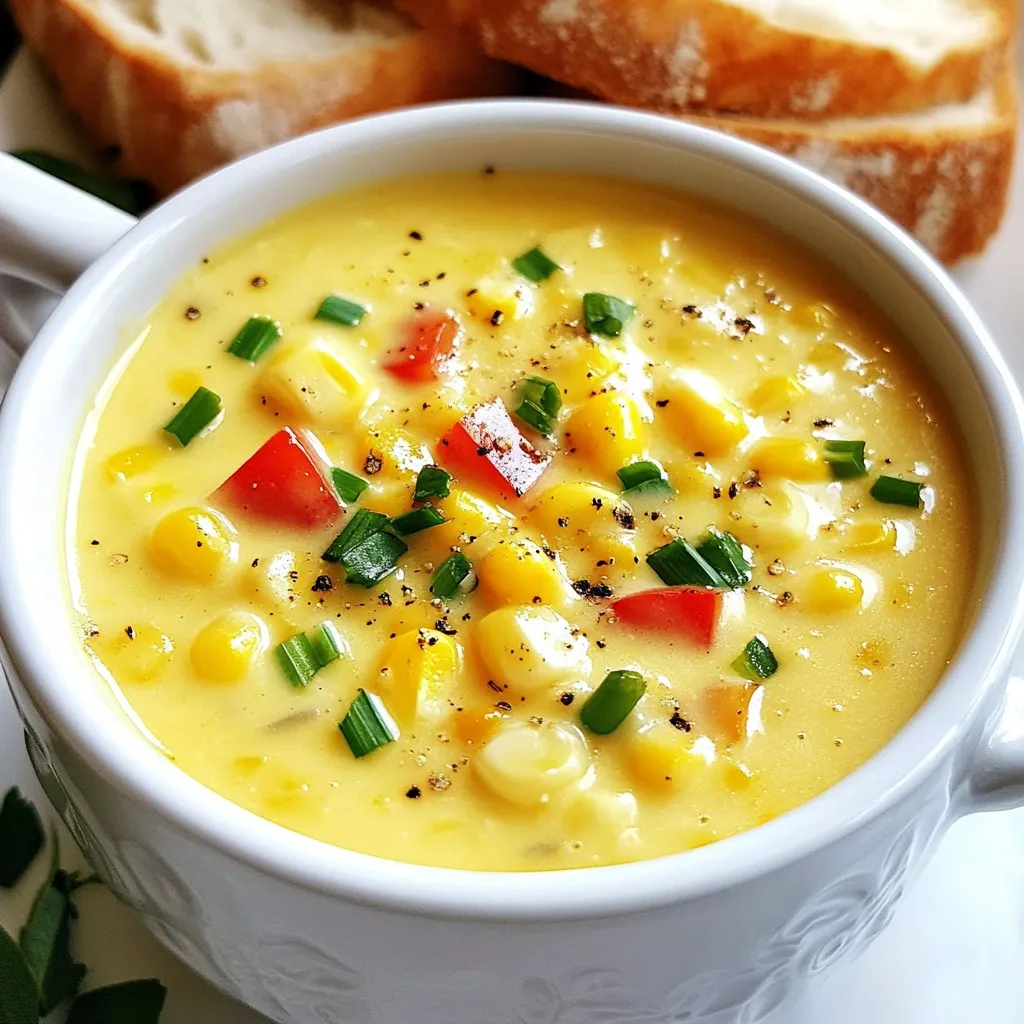 Cremige Mais-Chowder Einfaches und herzhaftes Gericht