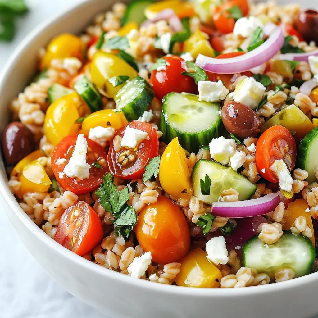 Mediterranean Farro Salad Frisch und Nahrhaft