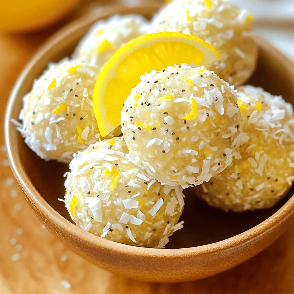 Gesunde Lemon Coconut Energy Bites Für Snacks