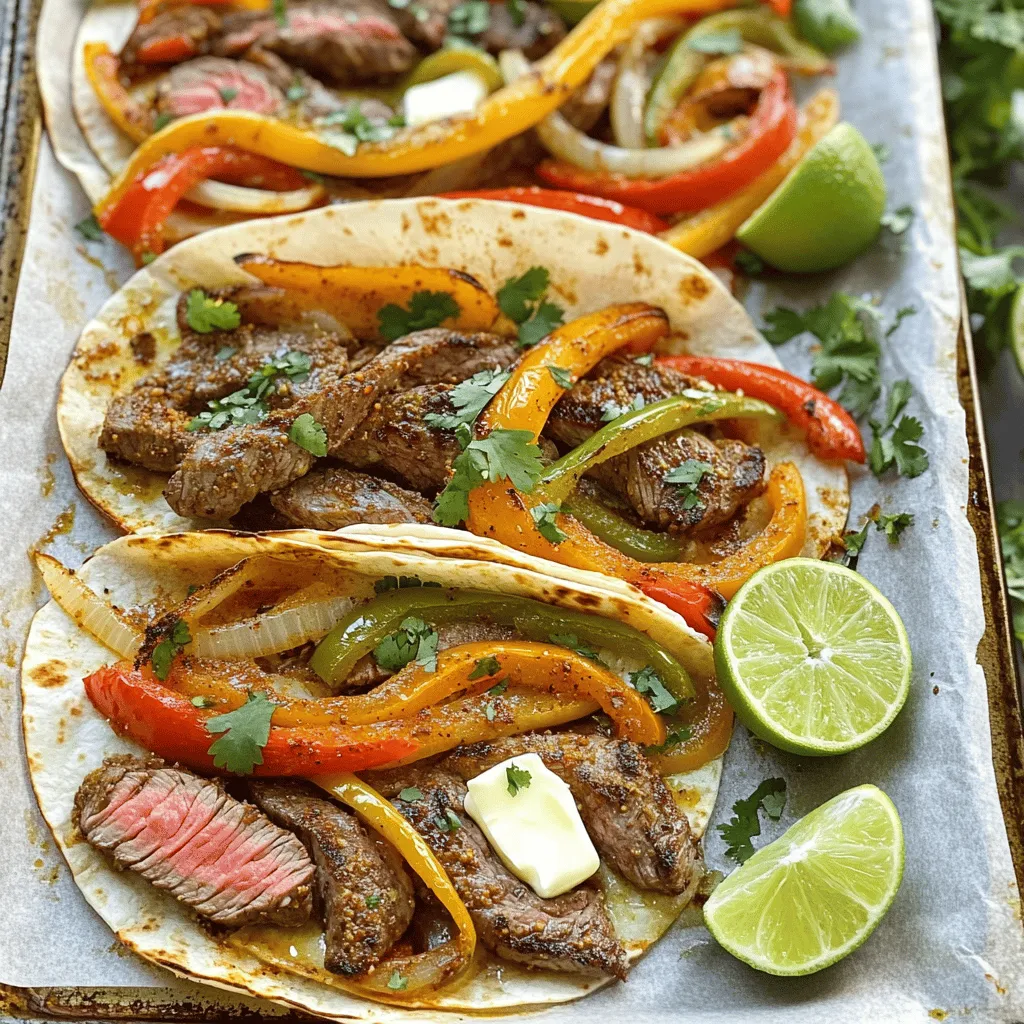 Sheet-Pan Garlic Butter Steak Fajitas Schnelles Gericht