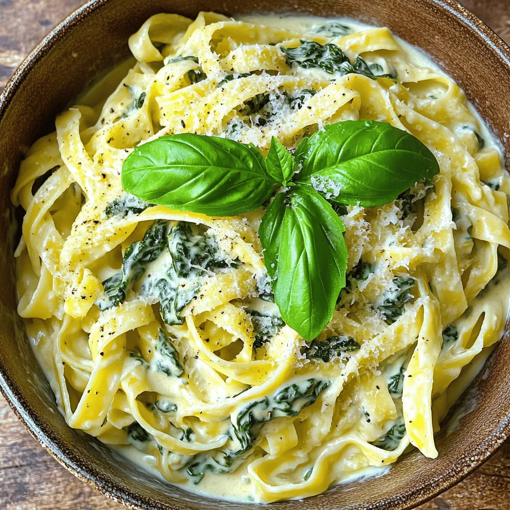 Cremige Spinach und Ricotta Pasta Köstliches Gericht
