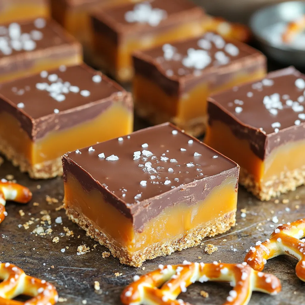 No-Bake Salted Caramel Pretzel Bars Einfache Anleitung