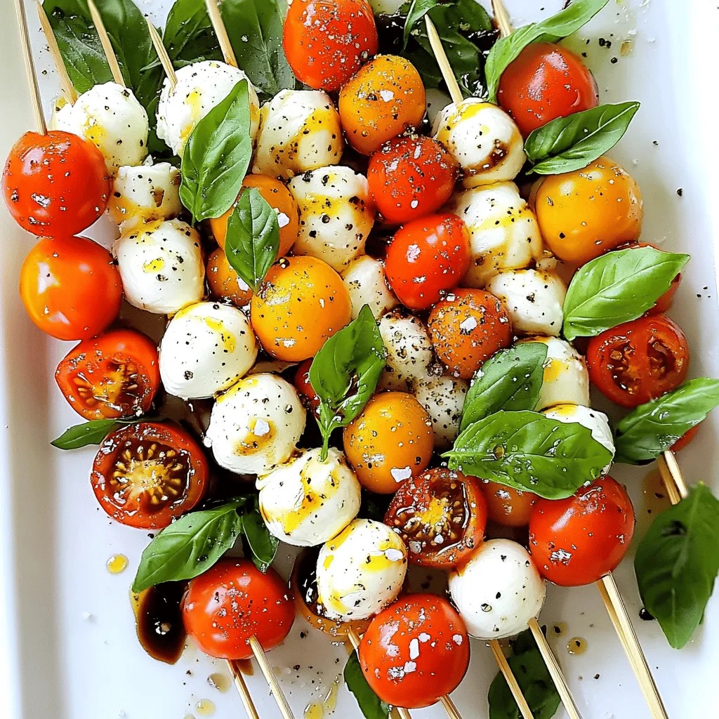 Caprese Salad Skewers Frisch und Einfache Zubereitung