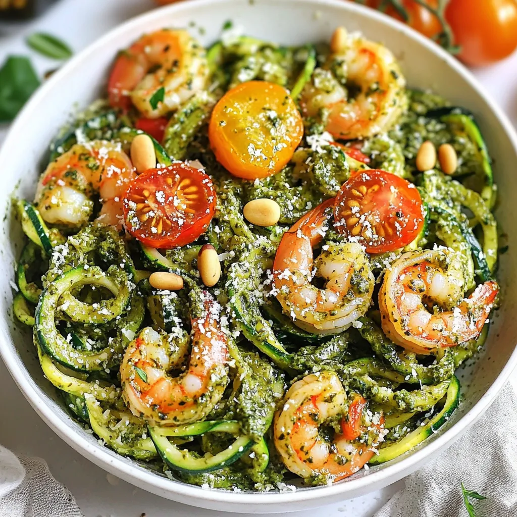 Pesto Garnelen Zoodles Schnelle und leckere Mahlzeit